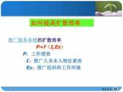 第九章 农业推广组织与人员管理——技术推广服务体系构建与实践